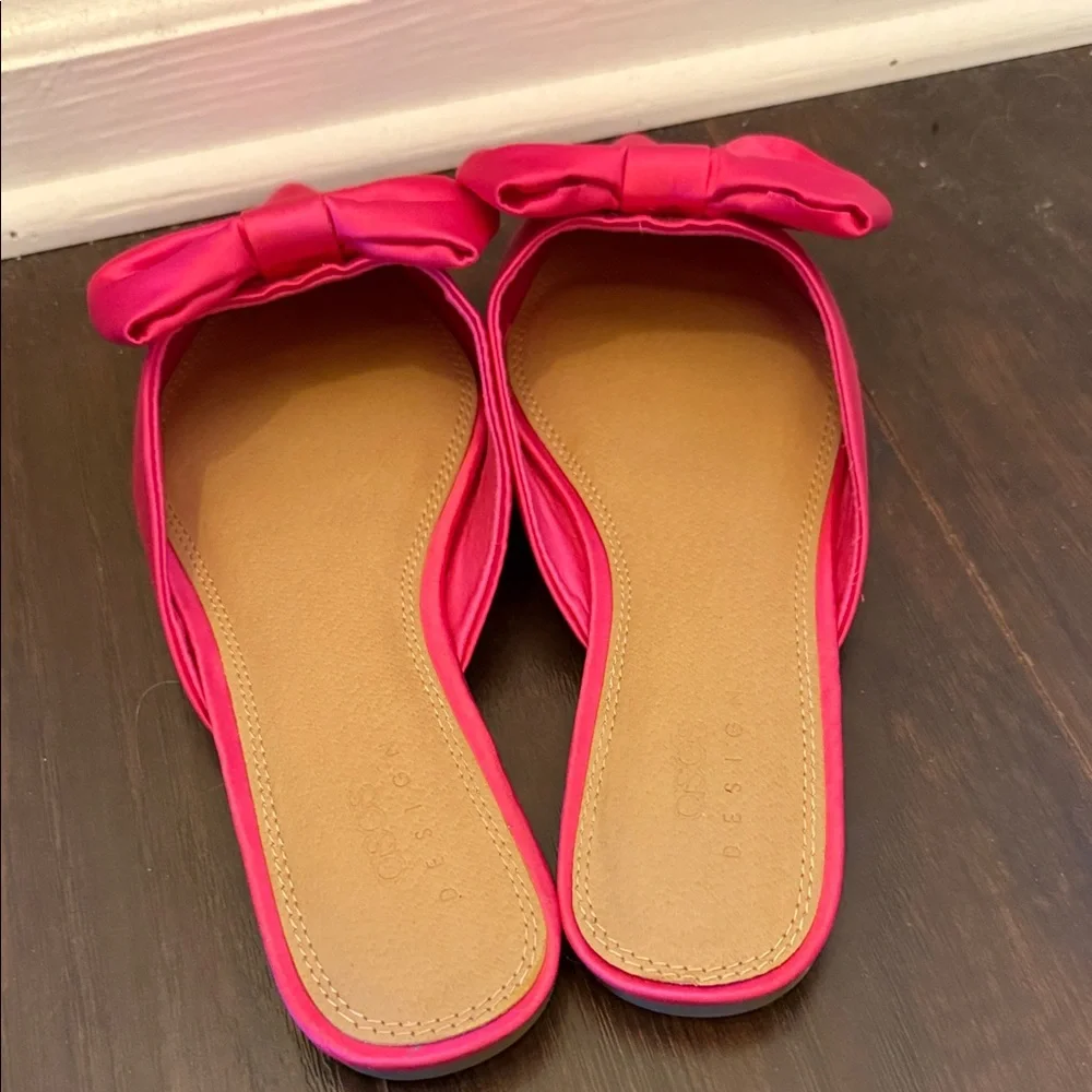 ASOS Fuchsia Bow Mules - Picture 6 of 7